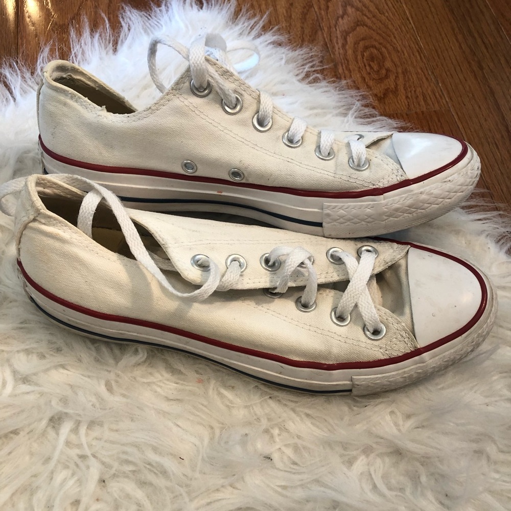White Low Top Converse Sneakers